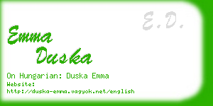 emma duska business card